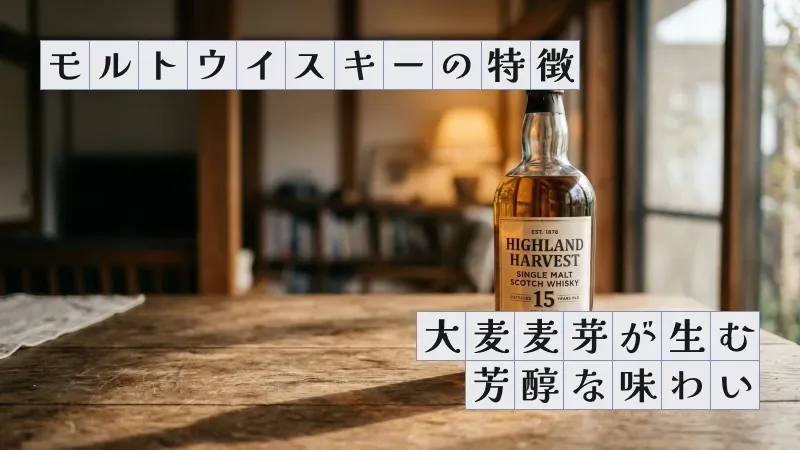 モルトウイスキーの特徴〜大麦麦芽が生む芳醇な味わい〜